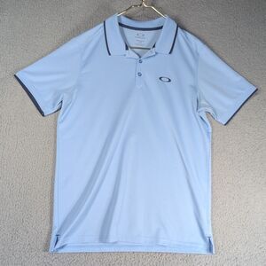 Oakley Polo Mens Size Large Blue Short Sleeve Performance Polo Shirt